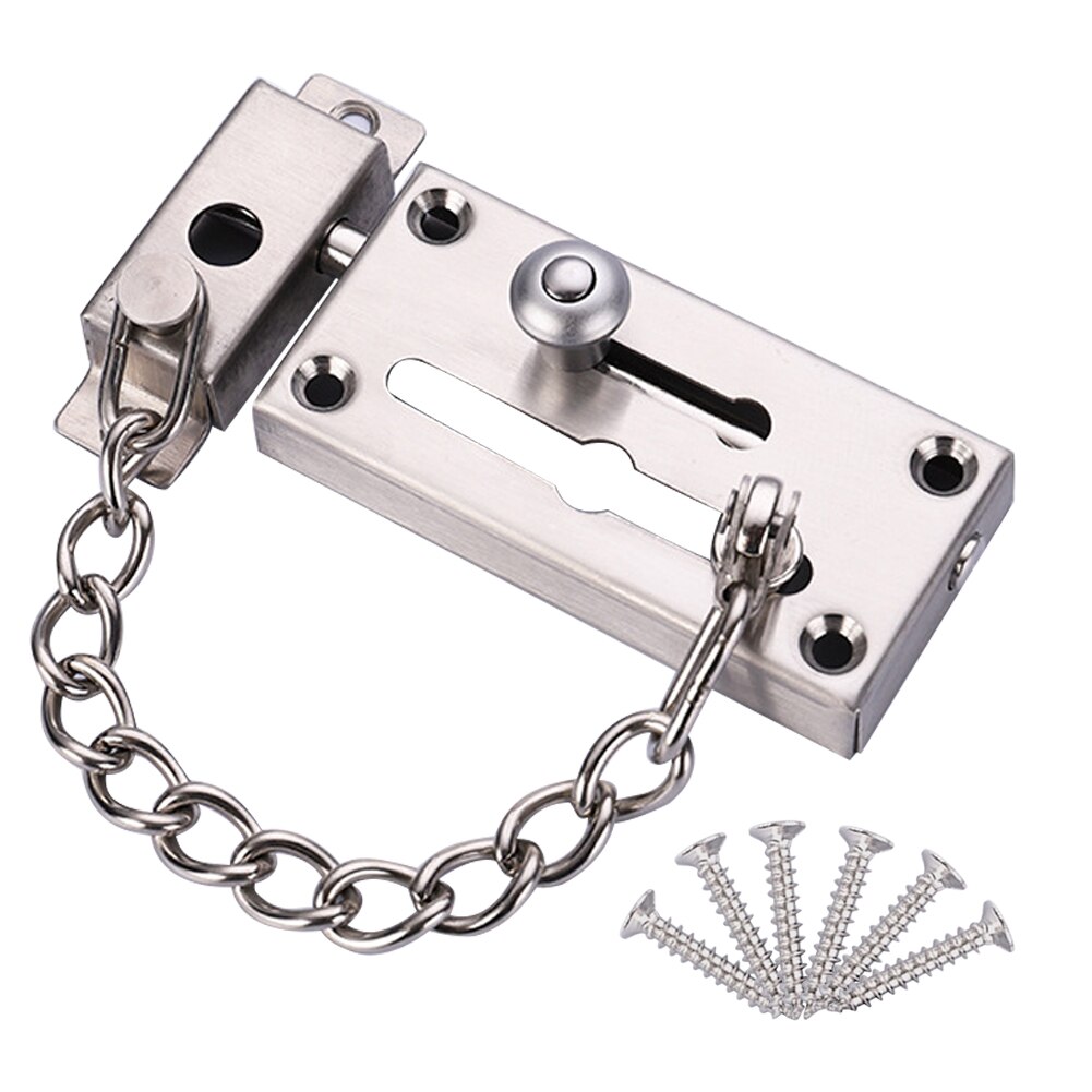 Rustfrit stål glide bolt lås hjem anti tyveri tunge låge dør kæde lås let at installere gate multifunktion holdbar moderne
