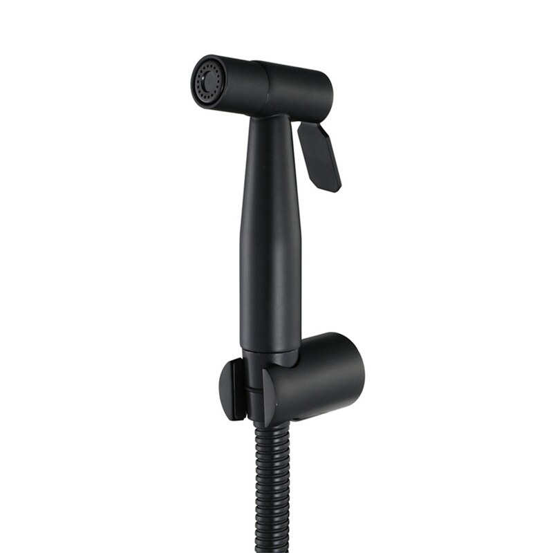 Svart håndholdt bidet toalett sprøyter sett sprøyter med 1.5m slanger og brakett: misligholde tittel