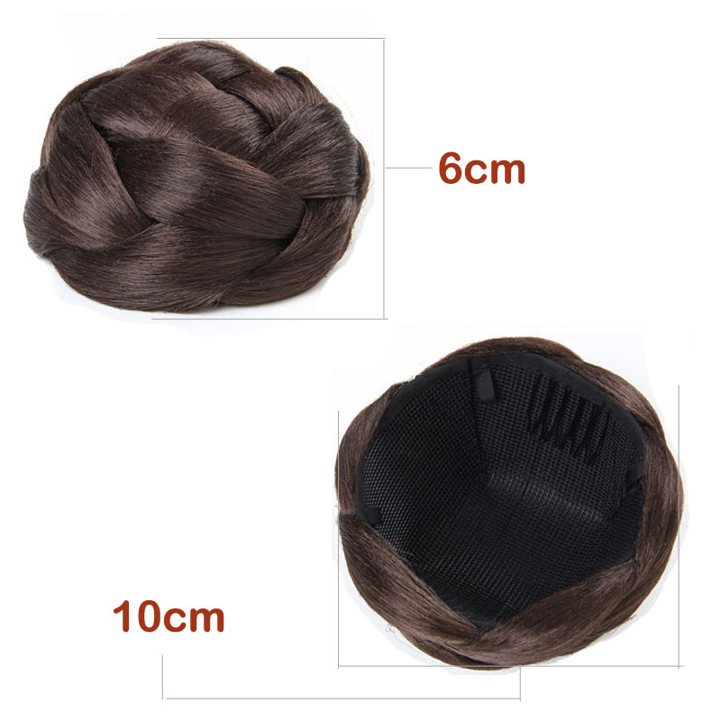 Jeedou trançado chignon cabelo sintético multi-camadas tranças almofada de pão de cabelo 10*6cm 60g redondo penteado elegante vintage updos