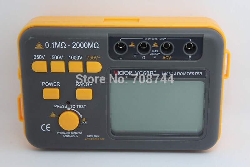 Insulation Resistance Tester VC60B+ Digital Insulation Tester Megger MegOhm Meter