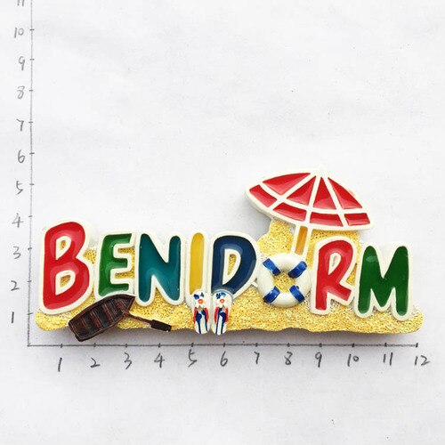 Fridge Magnets Souvenirs Benidorm Torrevieja Spain Magnetic Sticker Refrigerator Paste Home Decor 3D Resin Craft Idea: Benidorm 2