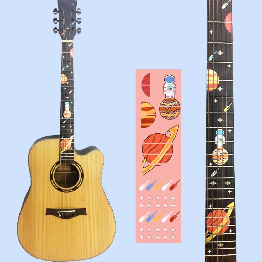 Autocollant incrusté de manche de guitare, décalcomanies de manche, tête de guitare, basse, Ukulele, fin, accessoires,: 20