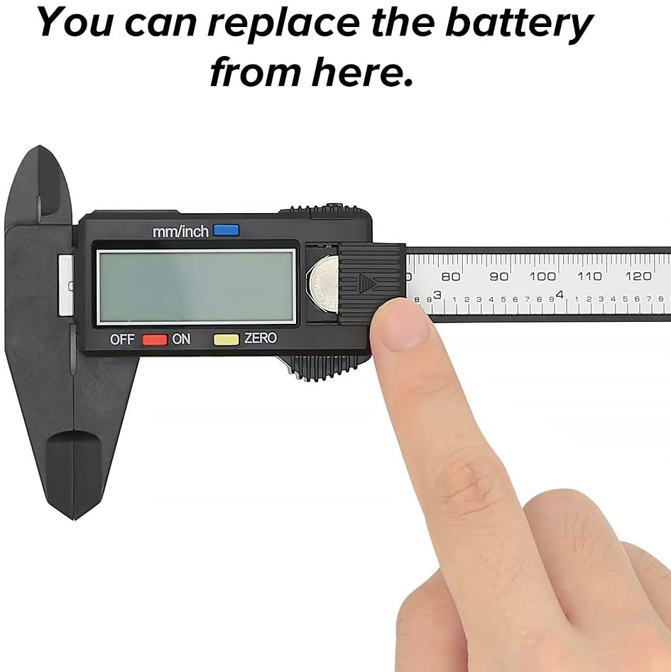 Electronic Digital Caliper 0-150 mm Plastic Vernier Caliper Measuring Tool with Inch/Millimeter Conversion Micrometer Ruler