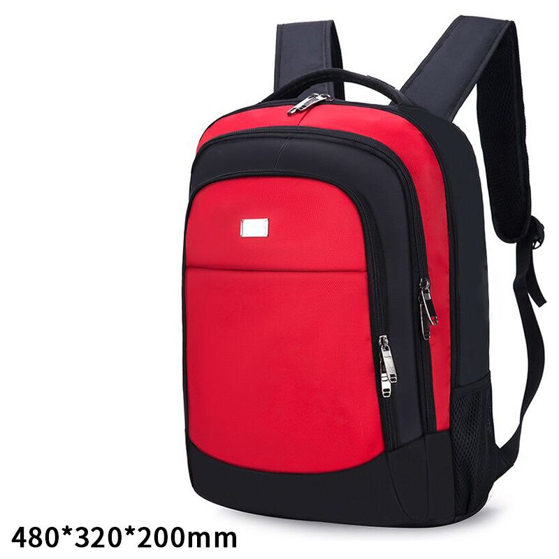 Men's Backpack Oxford cloth Material British Casual College Style Multi-function Large Capacity: Red