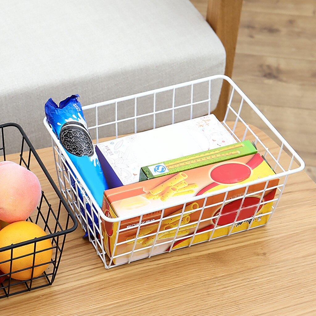 Iron Wire Storage Basket Organizer Bath/Kitchen/Laundry Rooms Multi-Purposes#T2