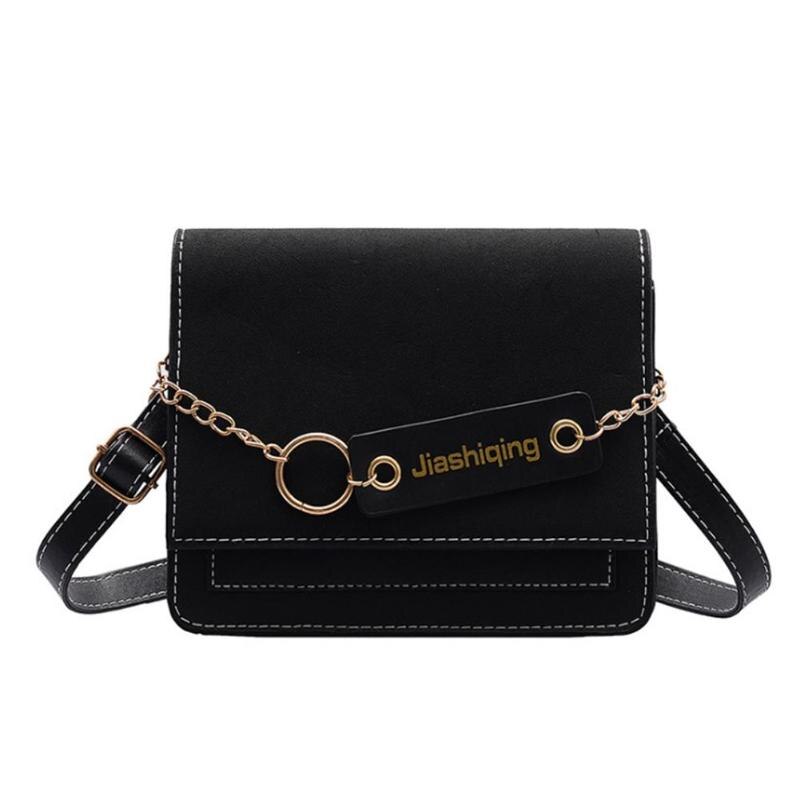 Frostet crossbody veske kvinner høy personlighet hit farge skjøting bærbare skulder messenger bags: Svart