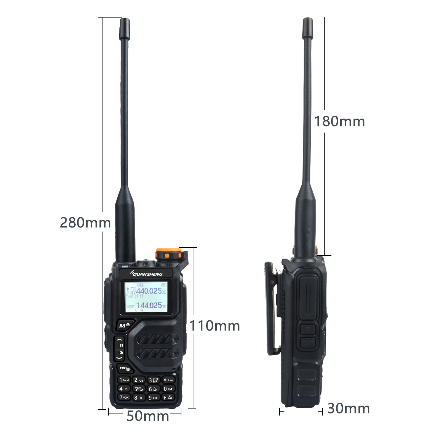 50-600 MHz RX Walkie Talkie UV-K5 Quansheng VHFUHF 136–174 MHz 400–470 MHz RX TX Sowohl DTMF VOX FM Air Band Wireless Freq Copy Radio