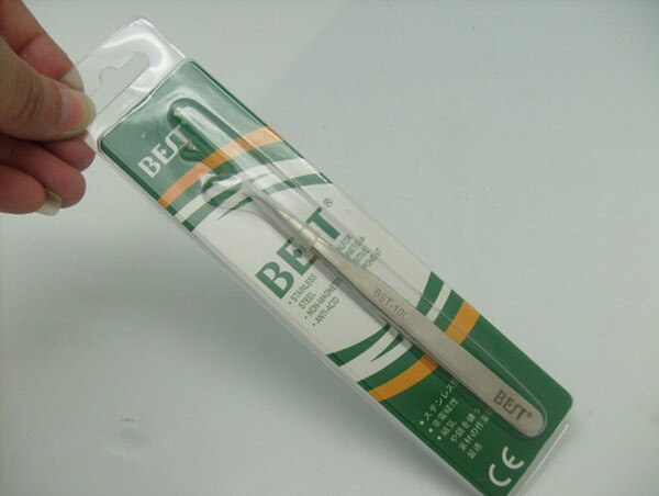 Anti-Statische Pincet BEST-BST-10L Rvs Elektrische Wenkbrauw Pincet