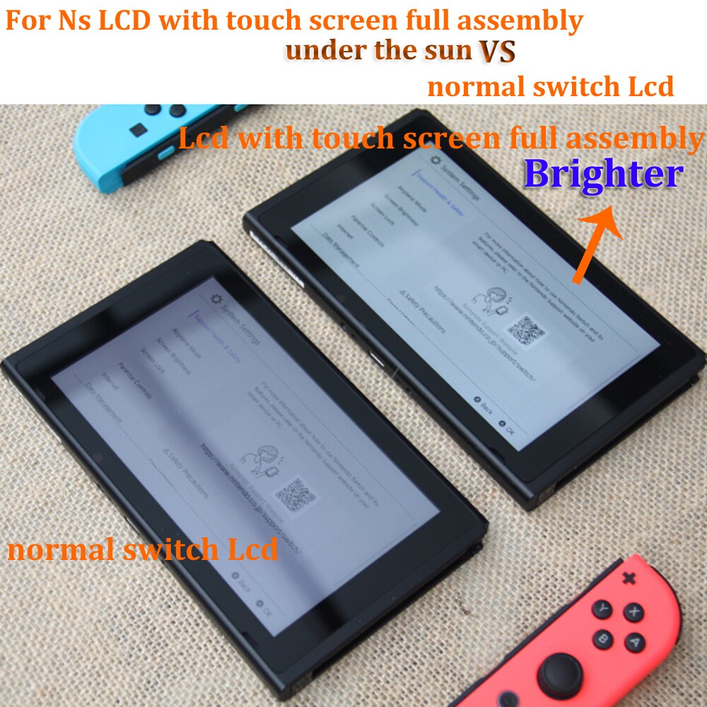 For Nintend Switch NS Original LCD Screen Display +Touch screen Replacement full Assembly +Tempered Glass for NS Accessories