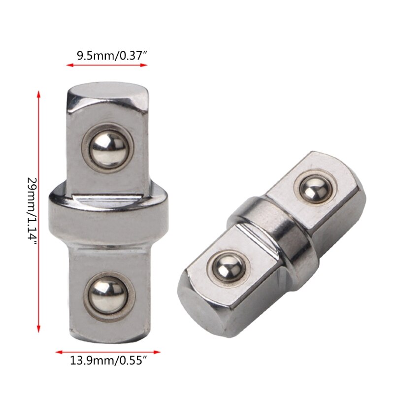 3/8" Socket Sleeve Adapter Hexagonal Connector Socket-double Head Outer Square Electric Wrench Extension Rod Wind Batch