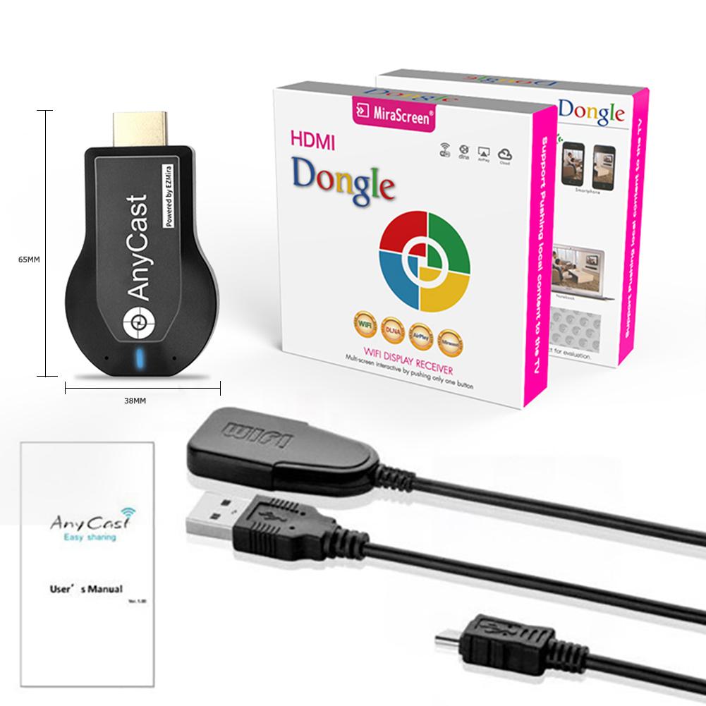 Anycast m2 mais hdmi tv vara wi-fi display dongle receptor para ios android miracas airplay dlna wi-fi sem fio display dongle