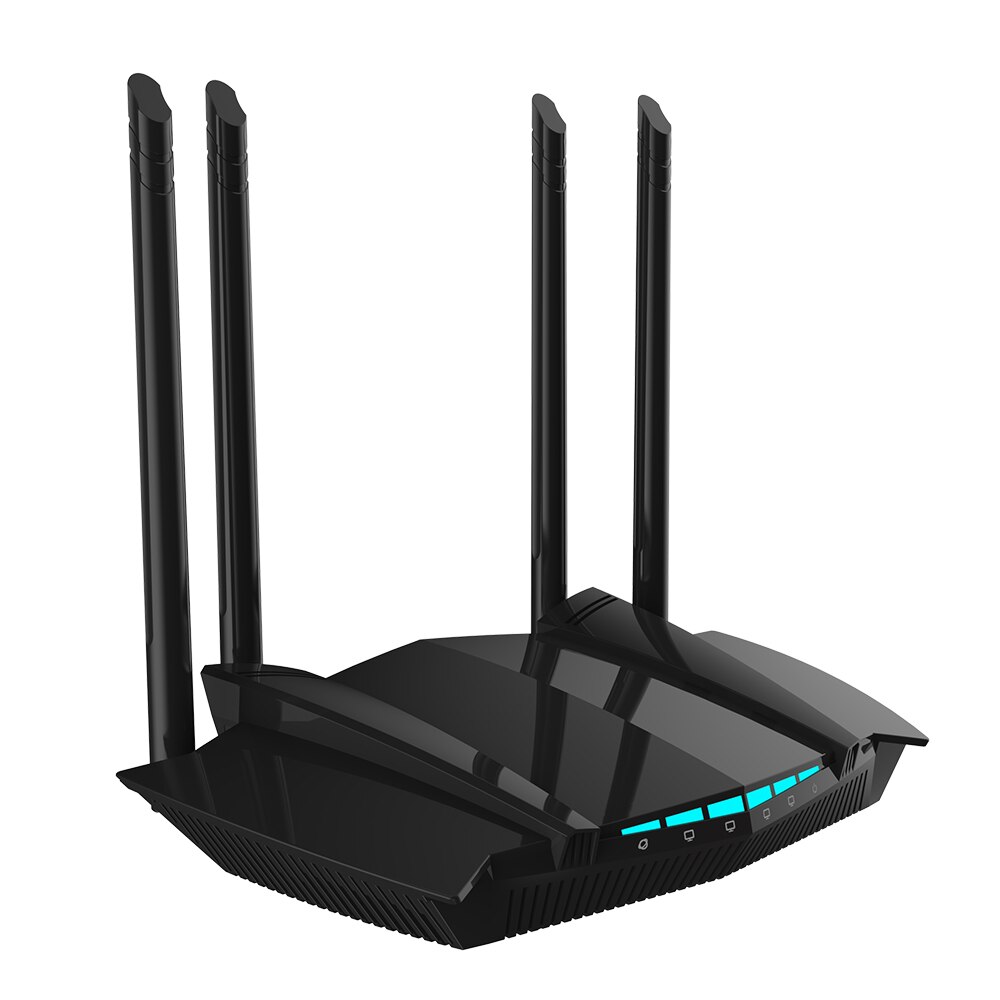 LV-AC22 1200Mbps Draadloze Router 2.4G + 5G Dual-Frequentie Wifi Router Gigabit Router Met 4 Externe antennes Black Eu Plug