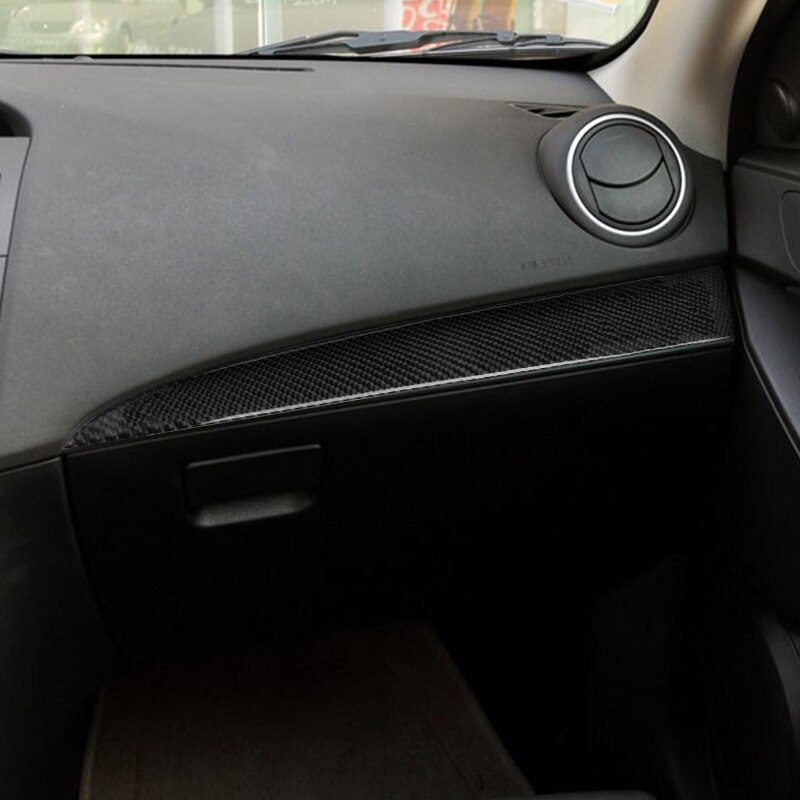 Pegatinas decorativas de fibra de carbono para salpicadero de coche, embellecedor de cubierta de consola central, para Mazda 3 Axela , , ,