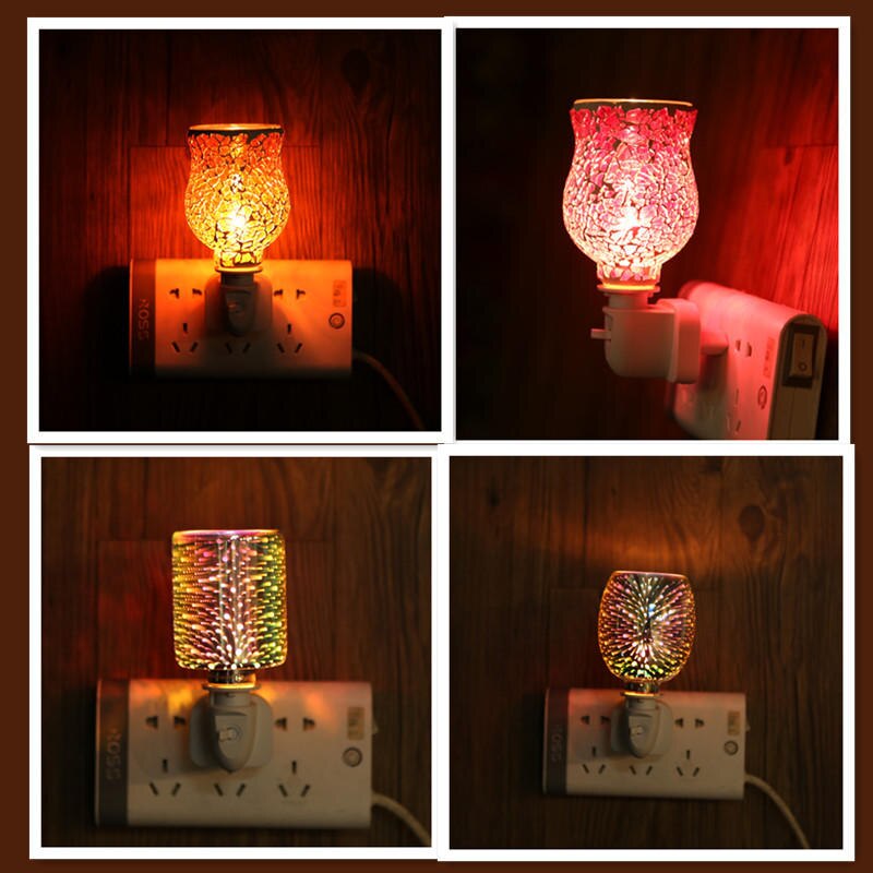 Mosaic Electric Plug In Led Aroma Diffuser Lamp Wax Melt Oil Burner Wax Warmers Bedroom Bathroom Home Fragrances Home Decor