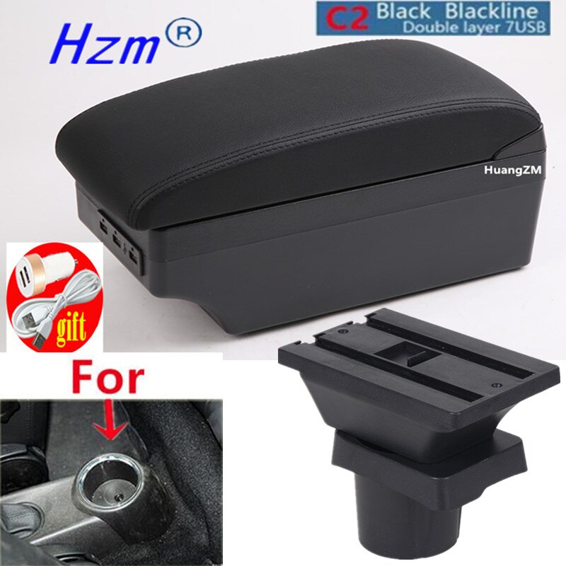 For MINI Cooper R50 R52 R53 R56 R57 R58 F55 F56 F57 Countryman R60 F60 Armrest box car accessories styling: C2 black line 7USB