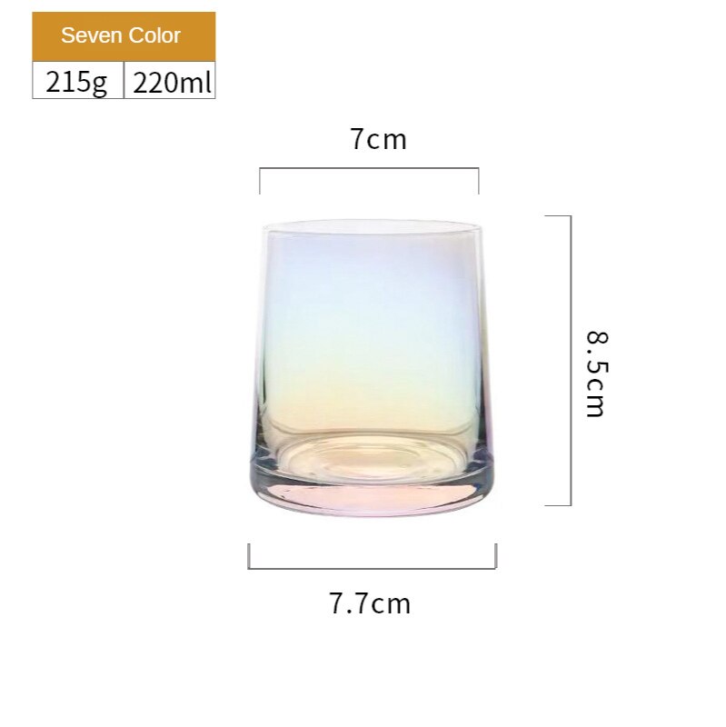 Japansk stil vandglas håndlavet farverige husholdnings whiskyglas tyk bund ion belagt vand juice glas glas: Farverig