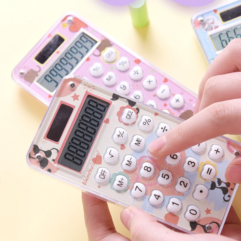 8-Digit Pocket Solar Calculator Standard Function Student Calculator Large LCD Display Calculator with Labyrinth Map Game