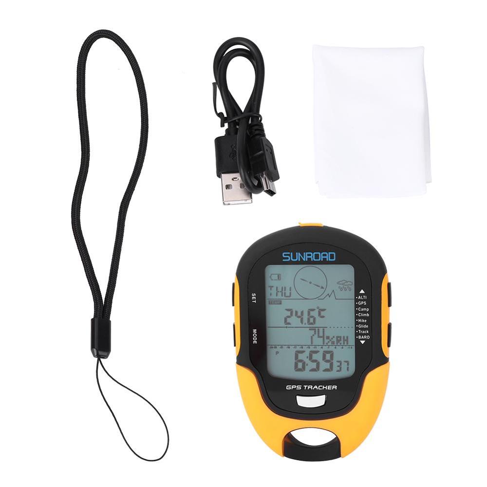 Sunroad  fr510 håndholdt gps navigation tracker modtager bærbar håndholdt digital højdemåler barometer kompas locator