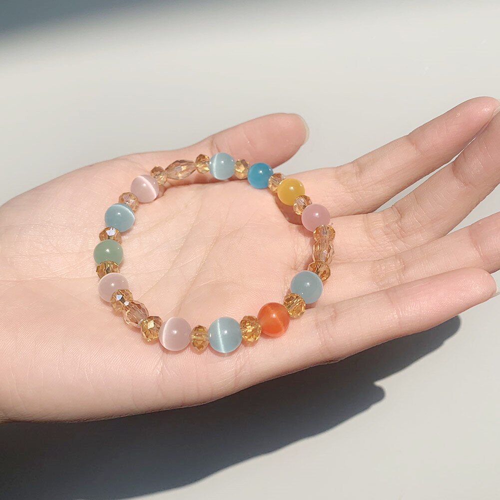 Neue Charme 6 MM Glas Perlen Armbinde Multi-farbige Schmuck für Frauen Handgemachte Runde Armbinde Armreif