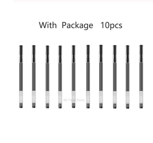 Xiaomi-Bolígrafo de Gel súper duradero, bolígrafo con signo de escritura de 0,5mm, recambio fluido de Suiza, bolígrafo de tinta roja y negra: 10pcs black ink pen