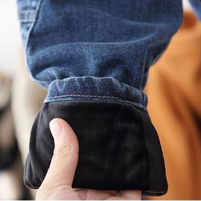 Jongens Meisjes Plus Fluwelen Jeans Herfst/Winter Dikke Broek Baby Koreaanse Casual Warm Harembroek Baby Boy Broek Unisex kleding