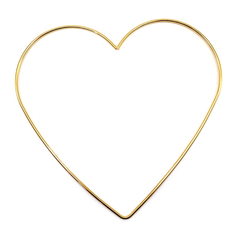 1Pc Love Heart Shape Dream Catcher Rings Metal Craft Hoops for Dreamcatchers Wreaths Macrame Project DIY Accessories 5-20cm: Gold 20cm