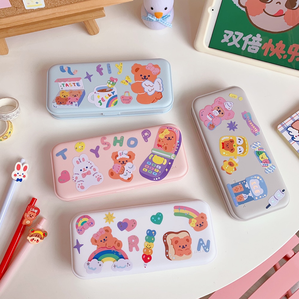 Minkys Kawaii Diy Gratis Stickers Pennenbakje Penhouder Pencilcase Organizer School Briefpapier