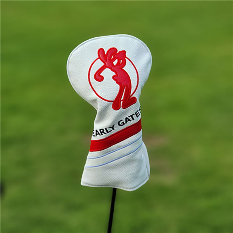 Golf Woods Headcovers Covers For Driver Fairway Hybrid 135H Clubs Set Heads PU Leather Unisex Protector Golf Accessories: White Red driver