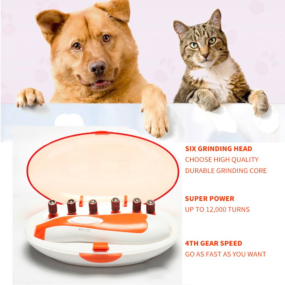 Painless Dog Nail Grinders Pet Nail Clippers Quiet Electric Dog Cat Paws Nail Grooming Trimmer Tools