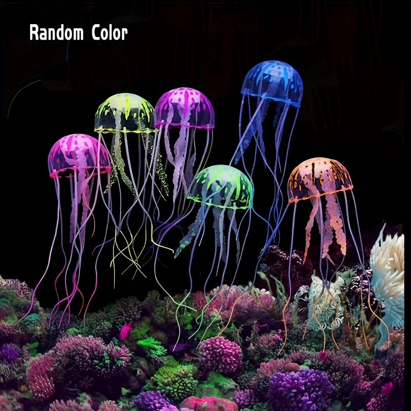 3/5 Stuks Lichtgevende Siliconen Kwallen Gebruikt Voor Aquarium, Kunstmatige Lichtgevende Aquarium Decoratie, Gebruikt Voor Aquatische Decoratie