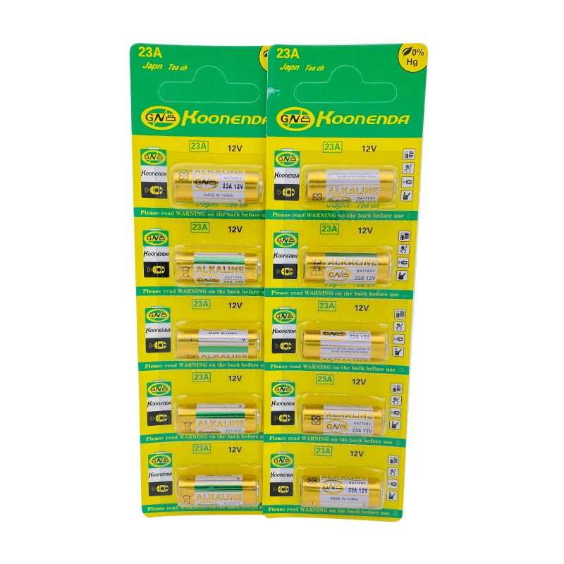 11 Uds 23A 12V pilas alcalinas secas para timbre alarma del auto walkman A23 A-23 GP-23A RV08 LRV08 E23A V23GA