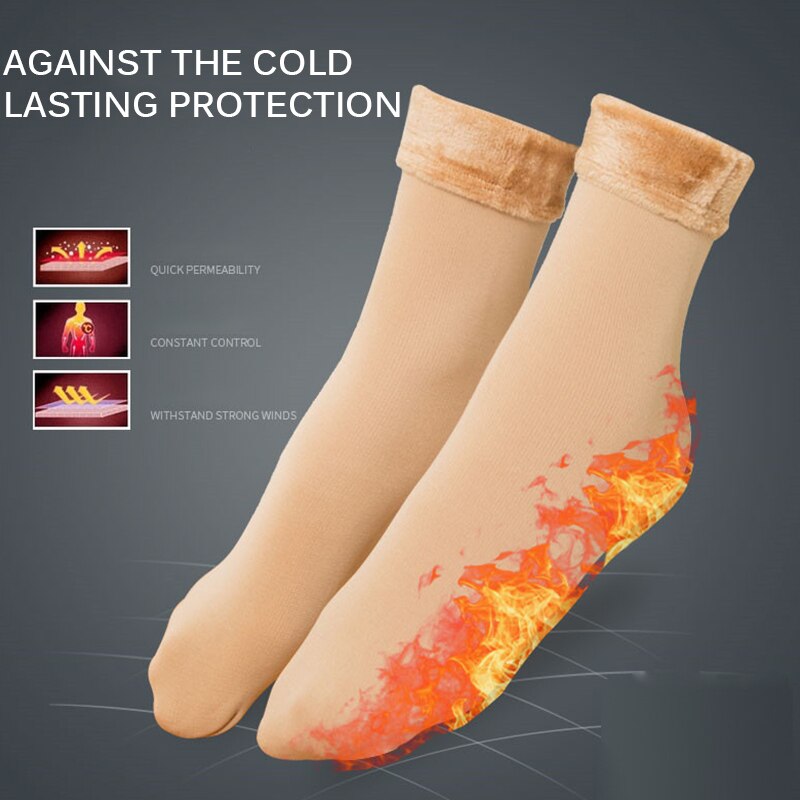 Chaussettes de neige en cachemire et laine thermique épaisse pour femme, bottes en velours sans couture, chaussettes de couchage au sol pour homme