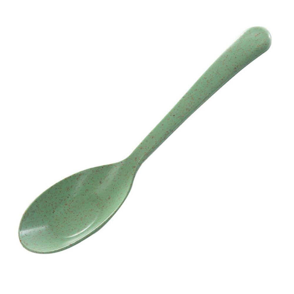 1PC Popular Wheat Straw Soup Spoon Long Handle Kids Soup Spoon Portable Tableware Eco Friendly Flatware Kitchen Tool: green