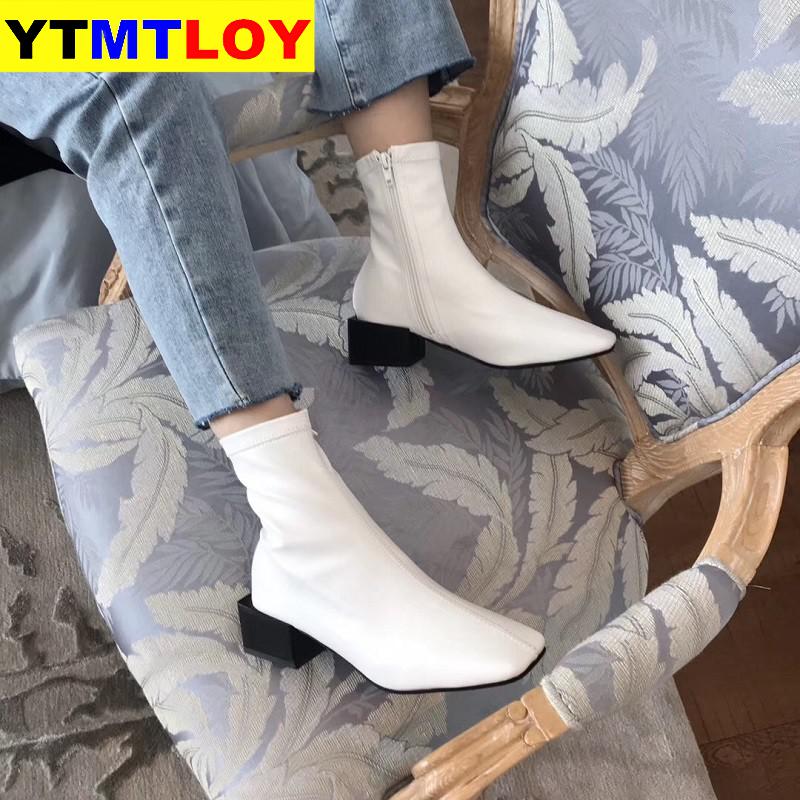 Starke ferse mit kurzen stiefel einzelnen Stiefel kurze röhre flut herbst neue weiche niedrigen ferse quadratischen kopf größe 35-39