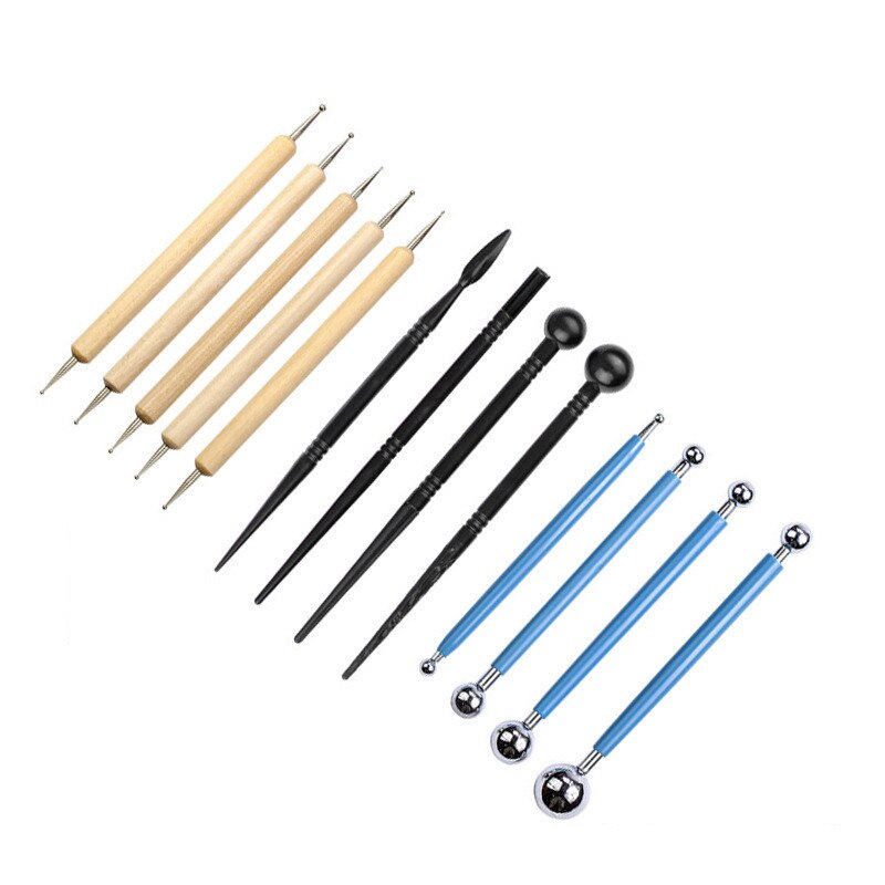 Modeling Clay Tools Kit Carving Sculpture Ceramic Pottery Sculpting Polymer Clay Craft Hobby Supplies Mandala Dotting Tool Set: 13pcs set 2