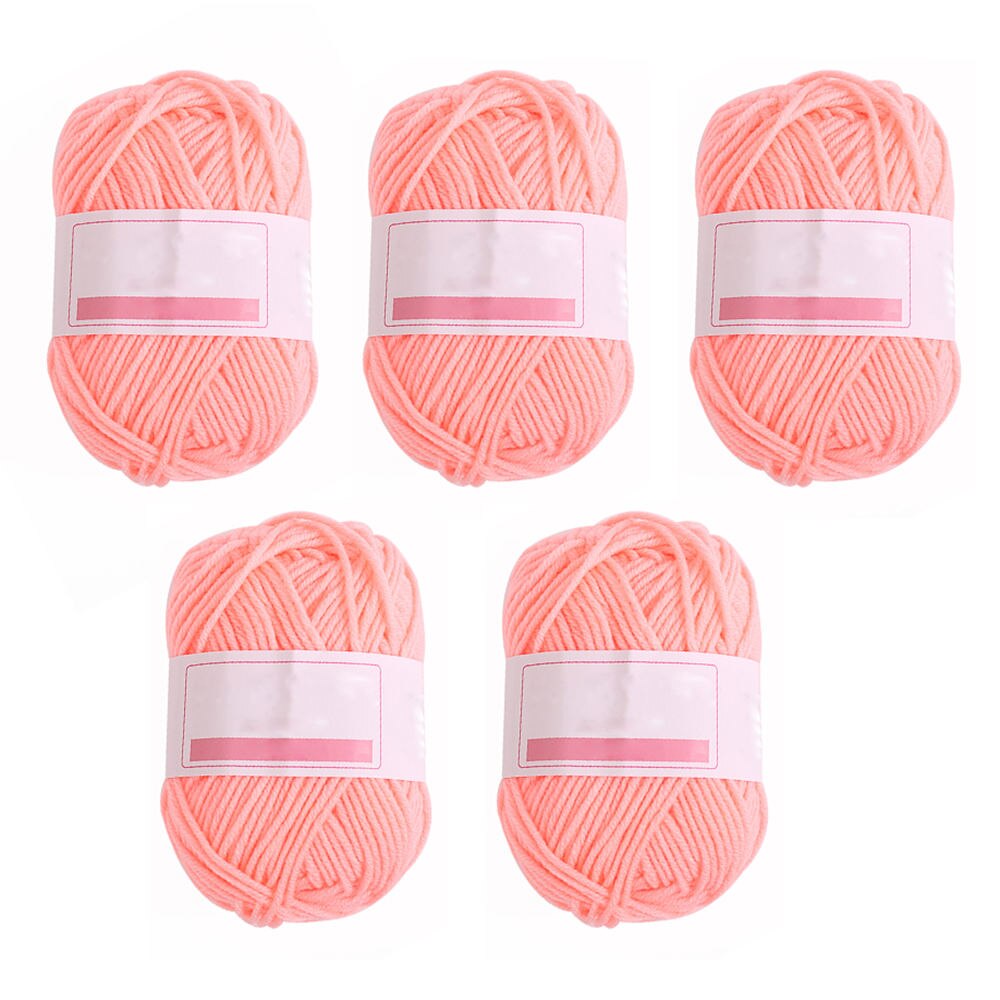 Knitwear Yarn Colorful Hand Knitting Milk Cotton Crochet Knitwear Yarn Wool Yarns Yellow/Light Pink/Orange Pink/Milky White: Orange pink