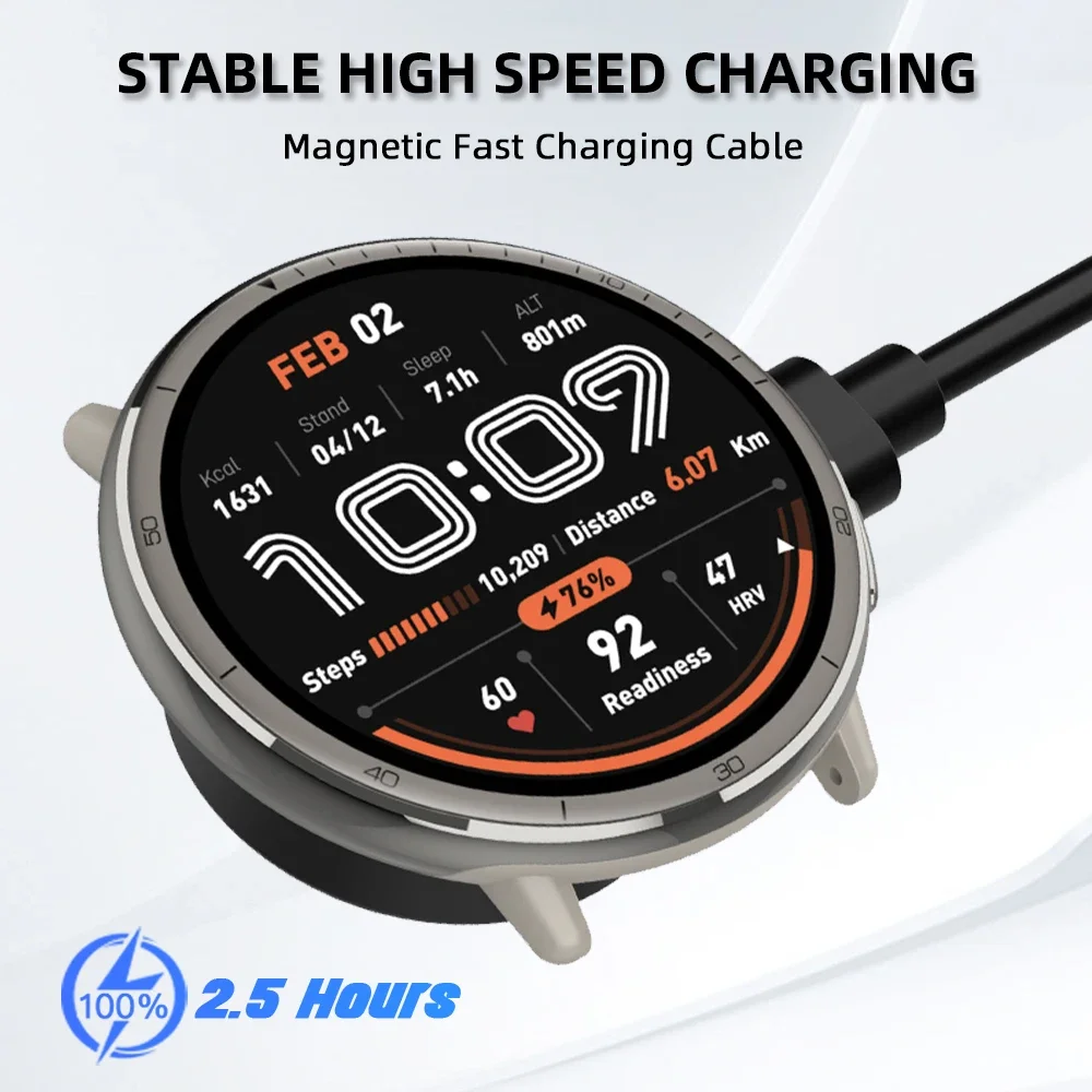 Cargador de reloj para Amazfit BIP 6, Cable de carga rápida magnético [portátil], carga inalámbrica magnética para accesorios Amazfit BIP6