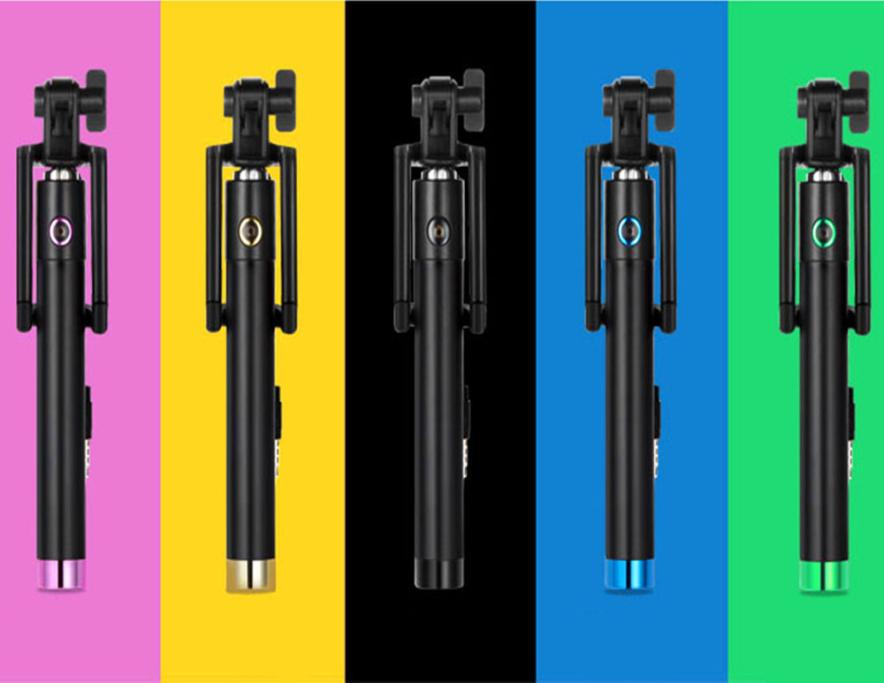 Draagbare Uitschuifbare Monopod Zelf Pole Handheld Wired Selfie Stick Voor iPhone Voor Smartphone ma12