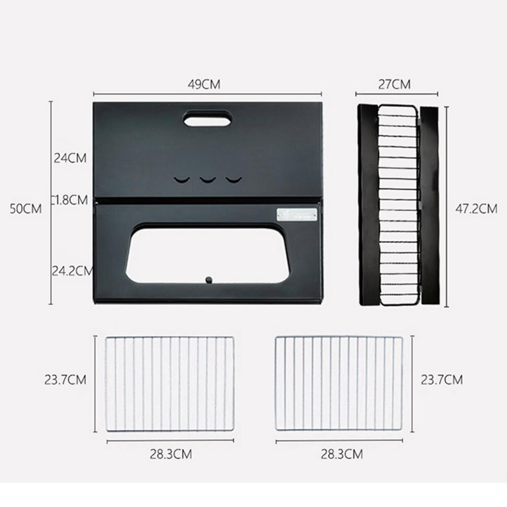 X Shape Outdoor Simple Notebook Foldable Charcoal Grill NOTEBOOK BBQ GRILL Easy To Use For Backyard Tabletop Picnic Camping