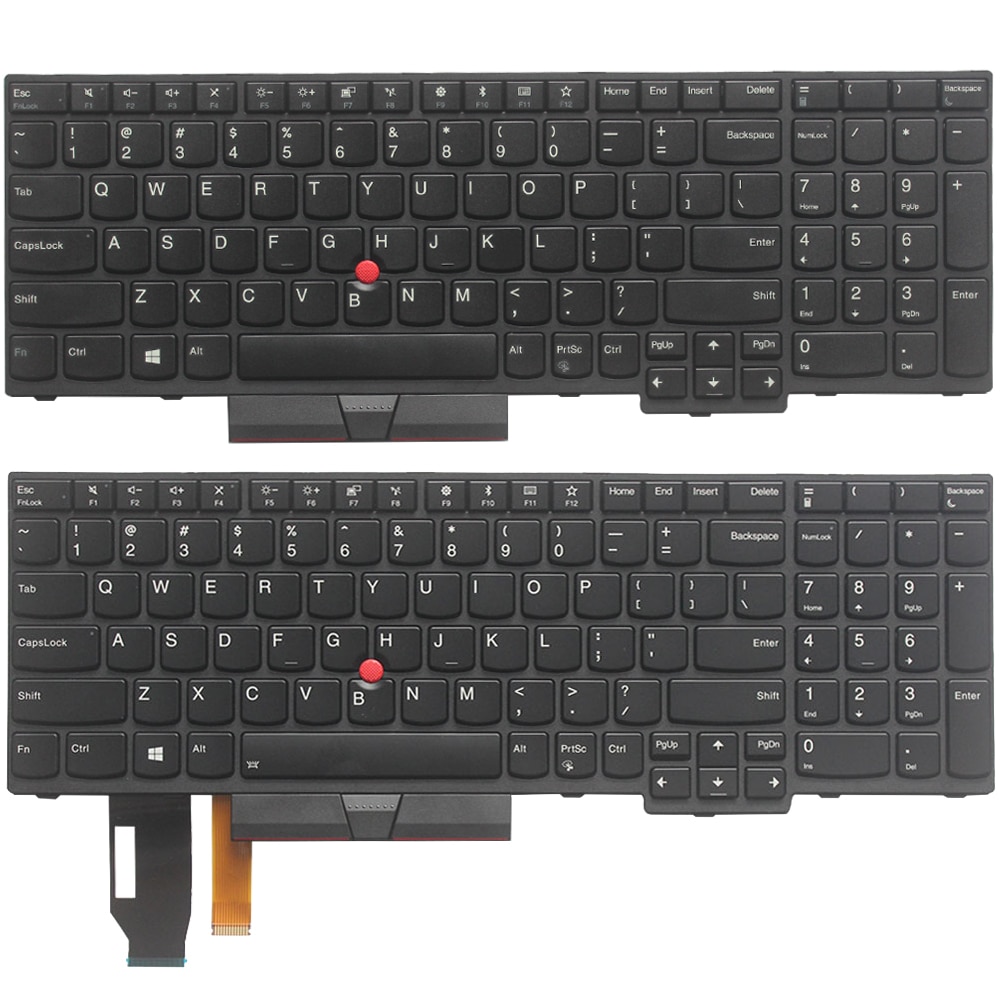 Laptop Us Keyboard Voor Lenovo Thinkpad E580 E585 E590 E595 T590 P53S L580 L590 P52 P72 P53 P73 Ons zwart Met Achtergrondverlichting