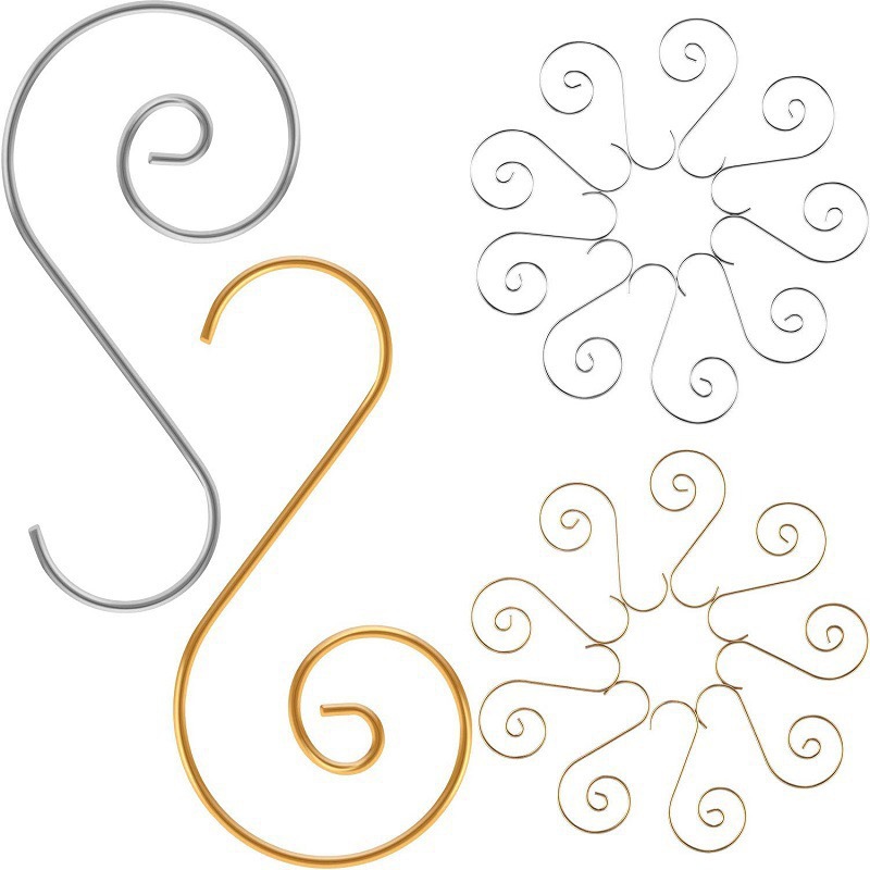 20Pc S-Vormige Kerst Haak Diy Kerstboom Hanger Vier Kleuren Kerst Pop Haak Nieuwjaar Festival Decoratie accessoires