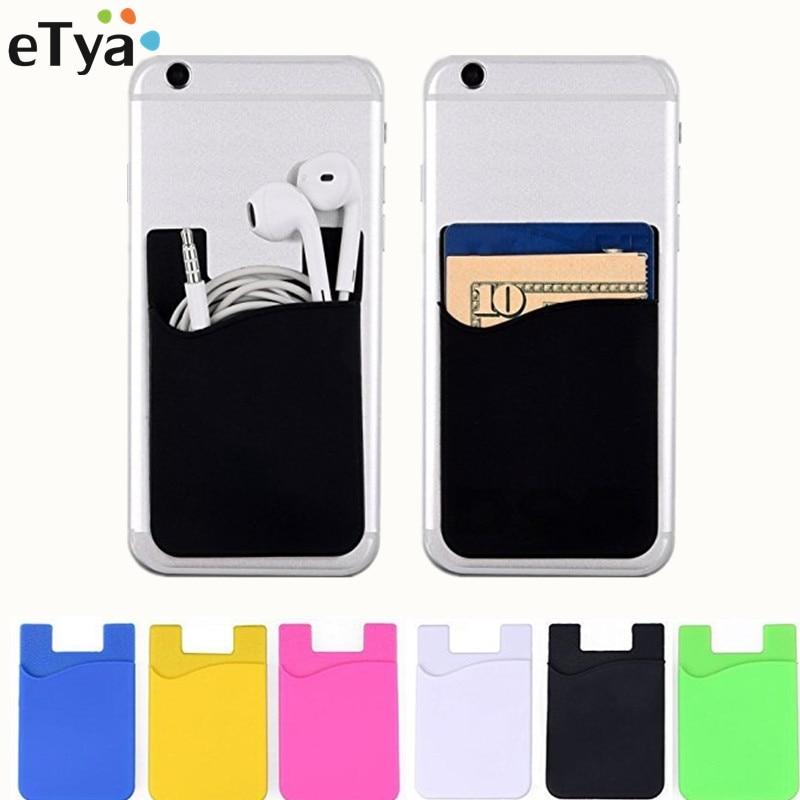 3M Sticker Back Cover Kaarthouder Pouch Voor Telefoon Mobiele Telefoon Snoep Kleur Mouw Voor Mobiele Telefoon Pouch credit Kaarthouder