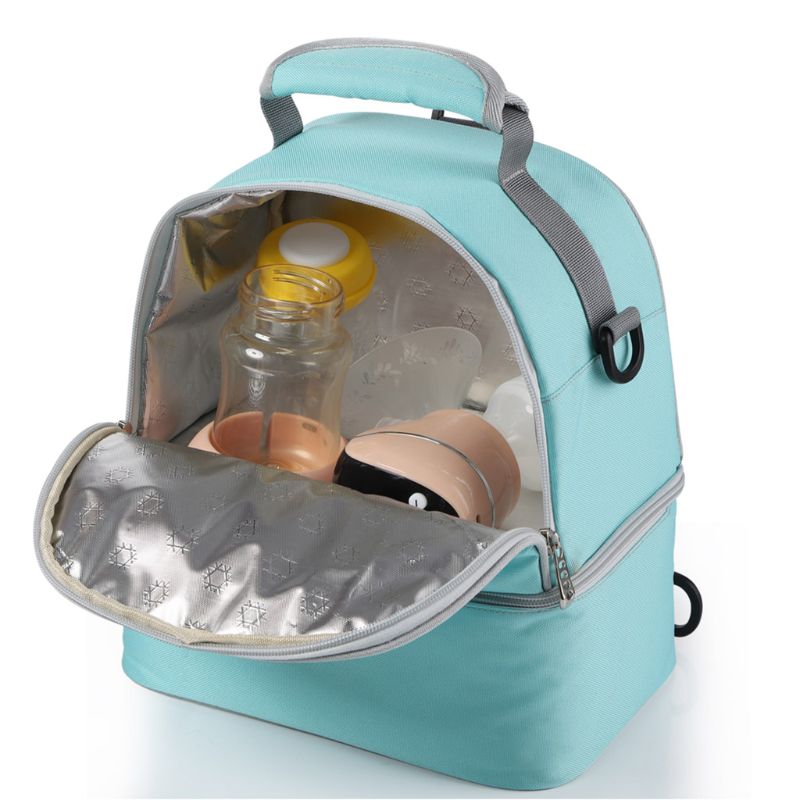 Doppel Schicht Brust Milch Kühler Tasche Feuchtigkeits Rucksack mit Eis Pack Flasche