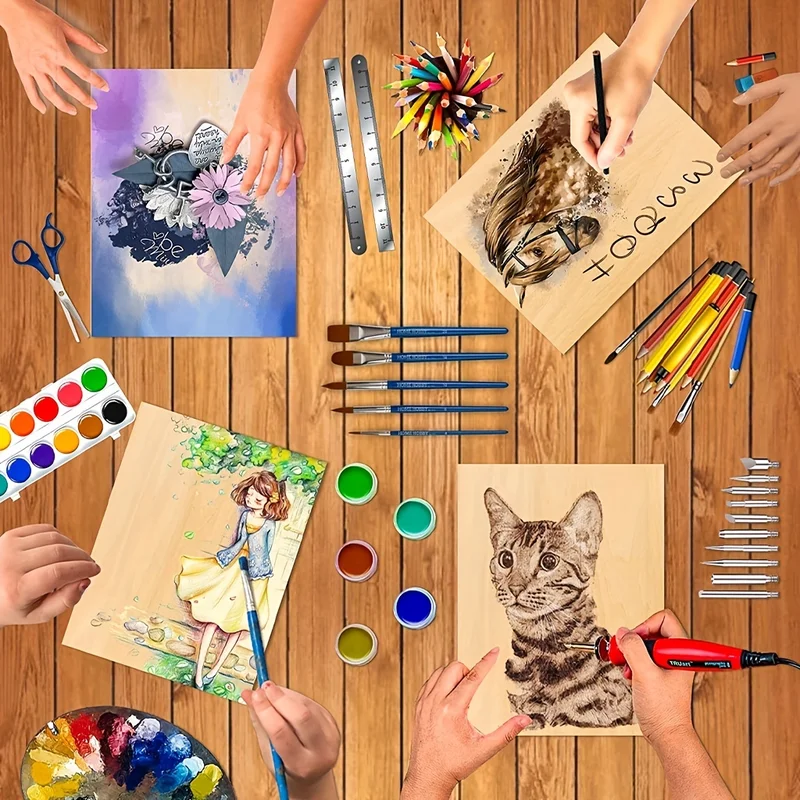 4pcs/8pcs/12pcs Wood Sheets For Crafts -12x8in/20*30cm - 2mm Thick Plywood Sheets With Smooth Surfaces Squares Wood Boards For L