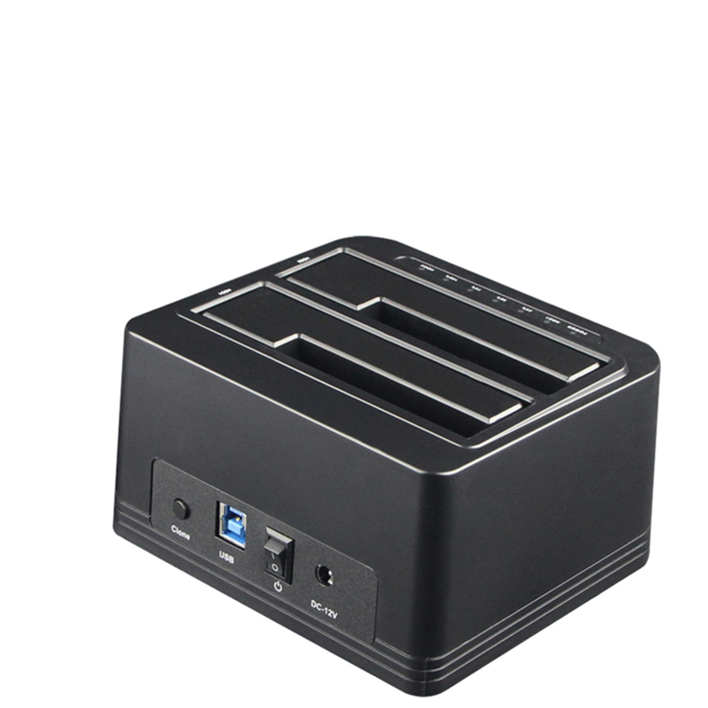 Hdd Behuizing Ssd Case 2-Bay Sata Hdd Docking Station 3.5/ 2.5 USB3.0 Dual Bay Docking Station Hdd kloon Duplicator Functie: HD05-Black-HV