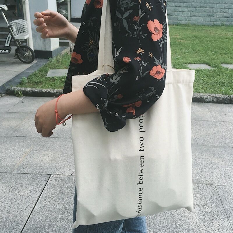 Canvas messenger bags voor dames, bedrukt met letters, katoenen boodschappentassen, casual schoudertas van stof voor meisjes, dames shopper bags