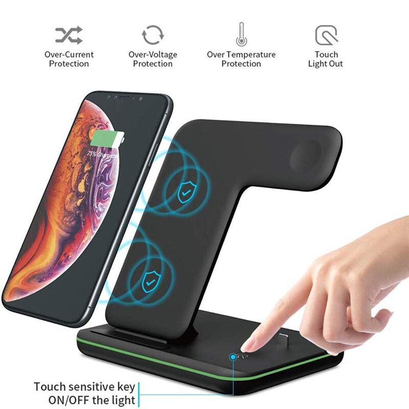 Multifunctional Wireless Charger Three In One Charging Base For Iphone Android Phone Watch Headset