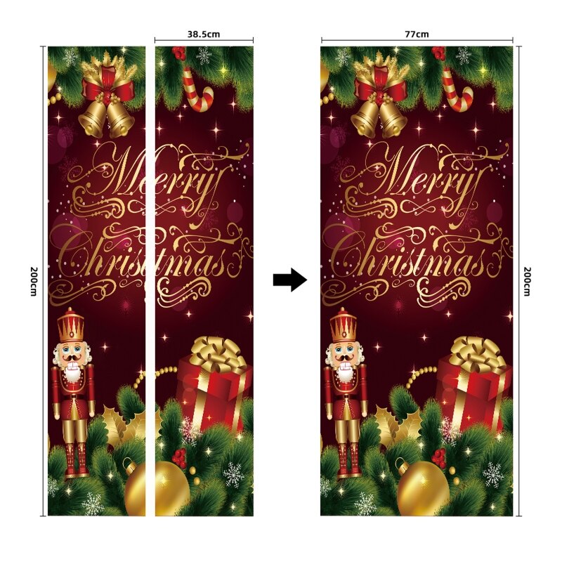 2 Stks/set Vrolijk Kerstfeest Walnoot Soldaat Decoratieve Koelkast Deur Sticker 72XF