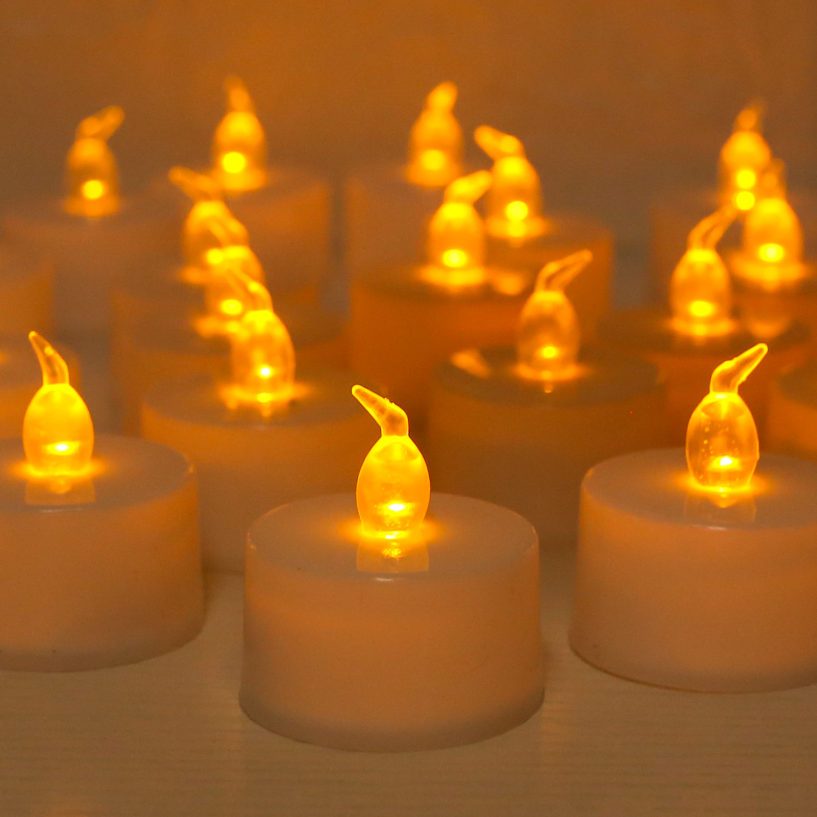 Led-ljus 24/12- pack flamlösa flimrande värmeljus varmvita ljus för fest bröllop födelsedag jul heminredning