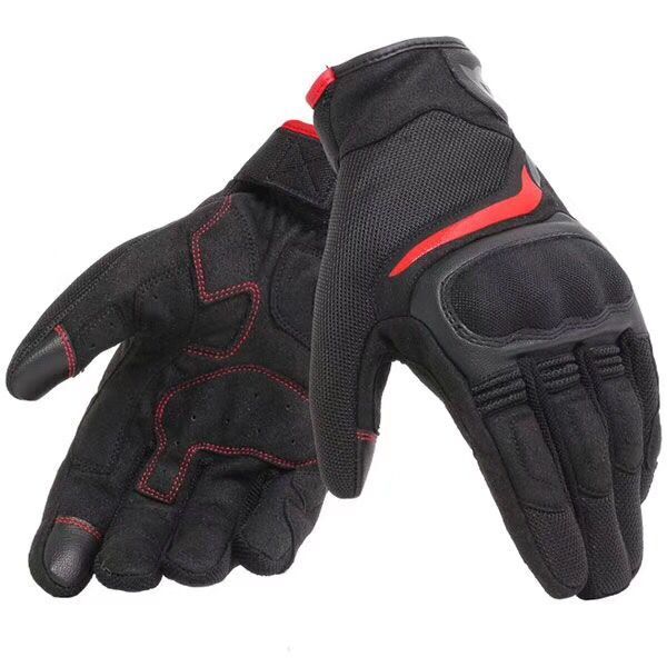 Dain Air Master Vented Unisex Gloves Motorcycle Summer Touring Motorbike Men Women Gloves: Black Red / M